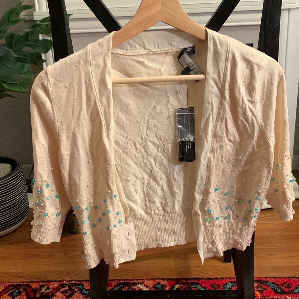 Nicole Miller Beaded Bolero Sweater